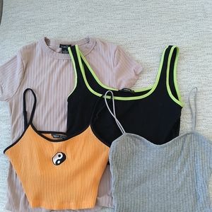 Womems trendy Shein lot of 3 crop tops and 1 top